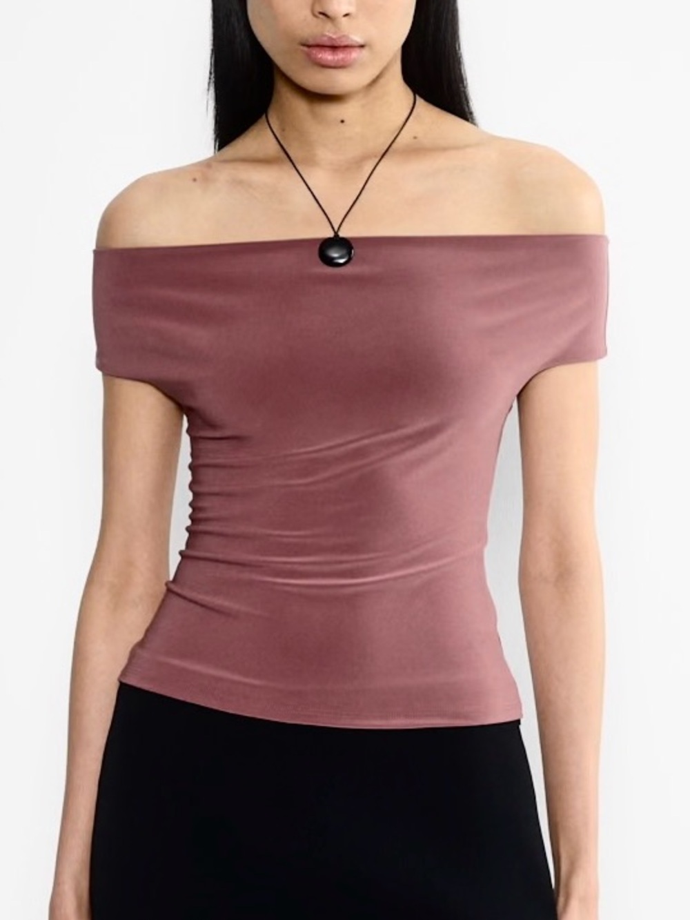 Aritzia Wilfred Seymour Smooth Matter Off Shoulder Top Opera Rose XS